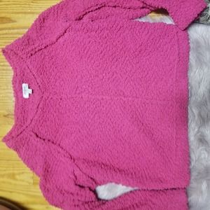 Hot pink popcorn sweater
